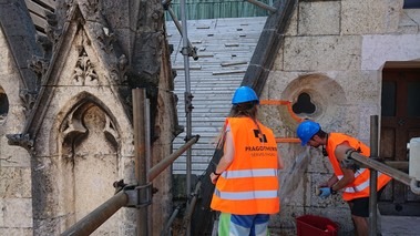 Aplikace fotokatalytických nátěrů na Katedrále v Záhřebu